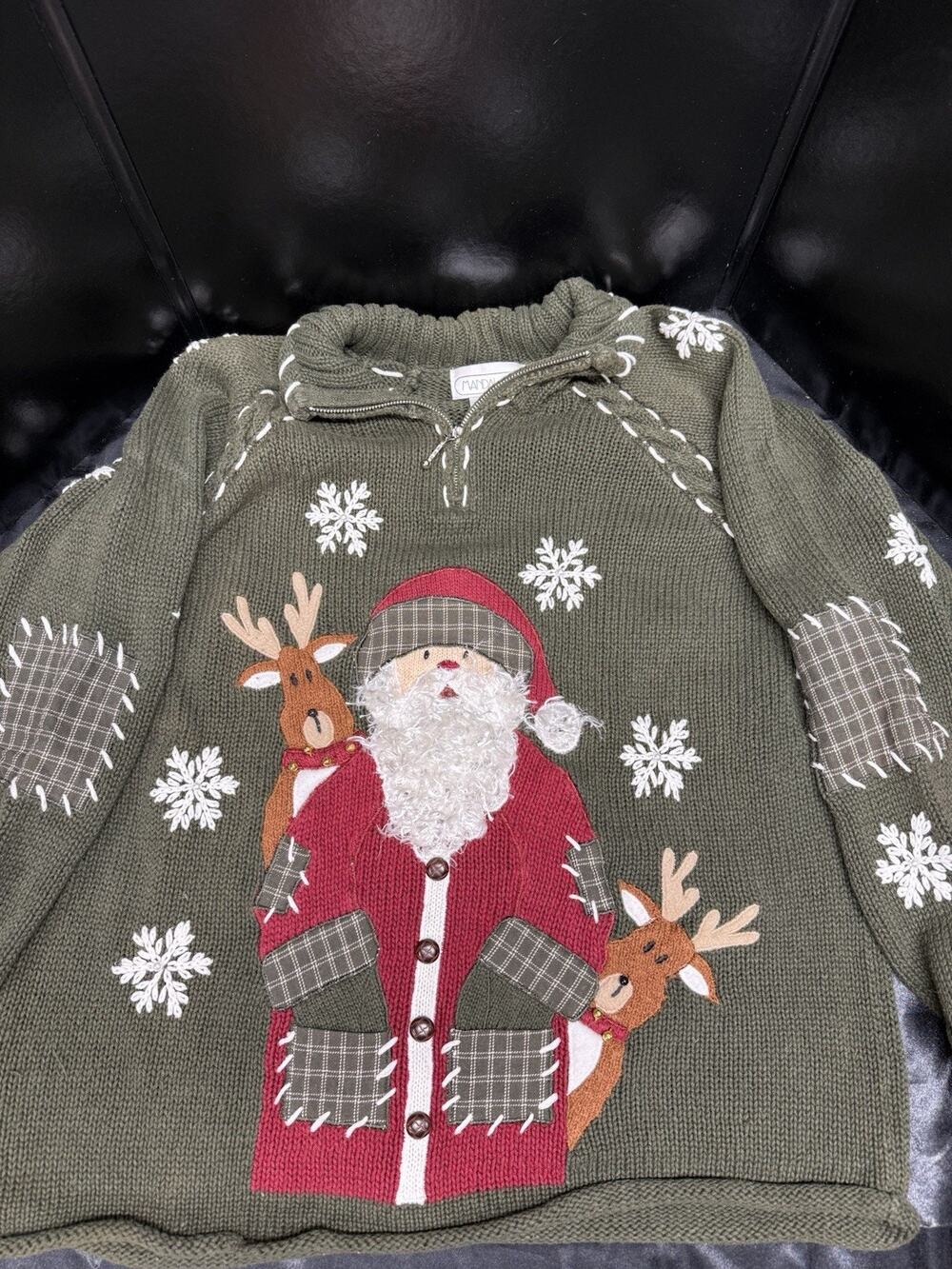 Vintage PBJ Sport Snowman Reindeer Bells Holiday Christmas Sweater Women’s XL